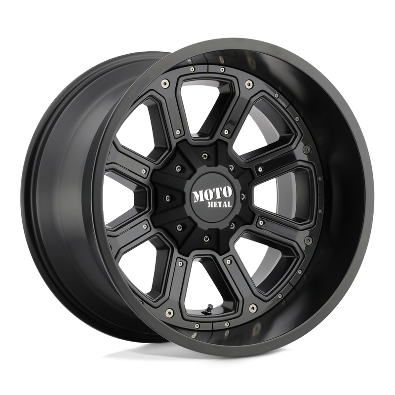 Moto Metal - MO984 SHIFT - Black - Matte Black Gloss Black Inserts - 17" x 9", 18 Offset, 8x170 (Bolt pattern), 125.1mm HUB