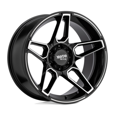 Moto Metal - MO994 FANG - Black - Gloss Black Machined - 20" x 12", -44 Offset, 8x170 (Bolt pattern), 125.1mm HUB
