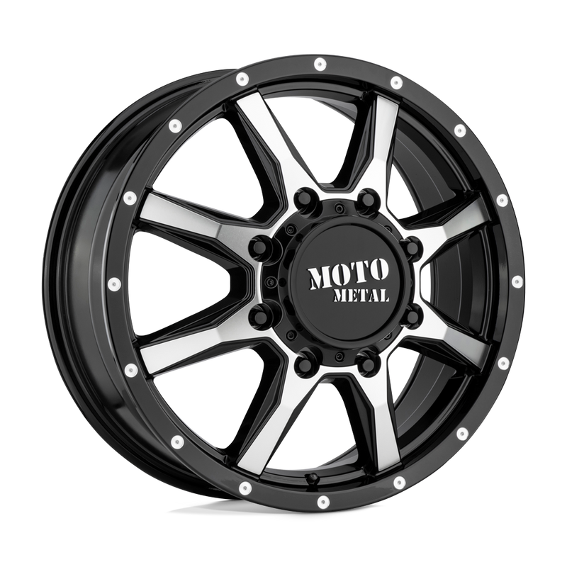 Moto Metal - MO995 - Black - Gloss Black Machined - 20" x 8.3", 127 Offset, 8x165.1 (Bolt pattern), 117mm HUB