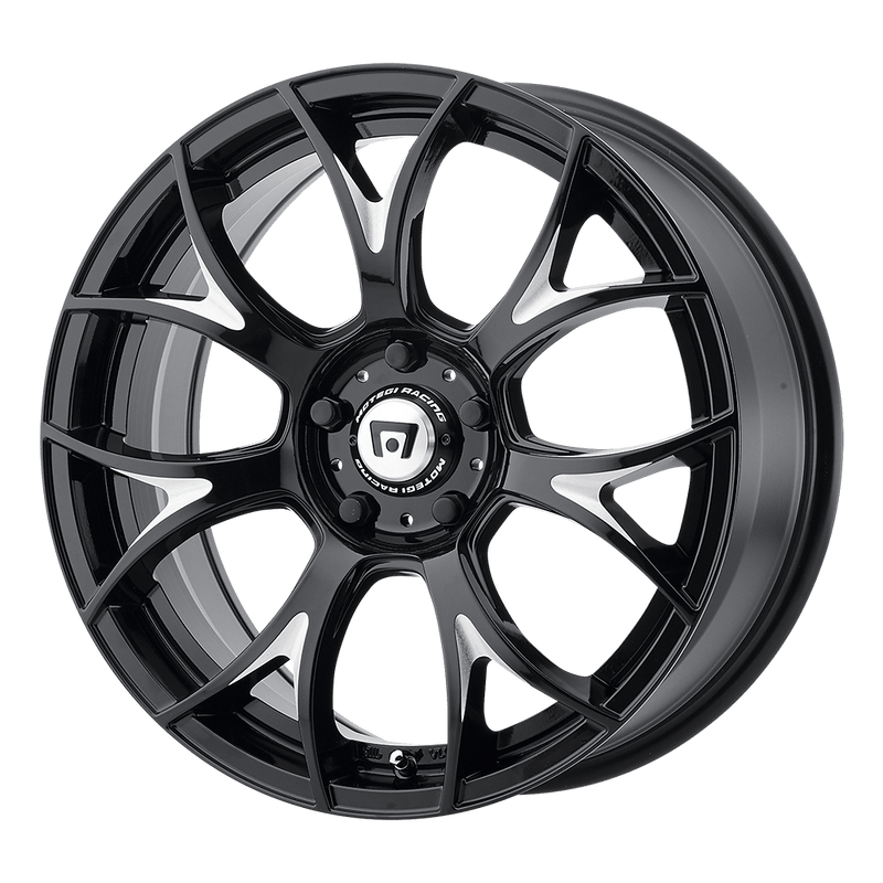 Motegi - MR126 - Black - Gloss Black with Milled Accents - 19" x 9.5", 40 Offset, 5x114.3 (Bolt pattern), 72.56mm HUB