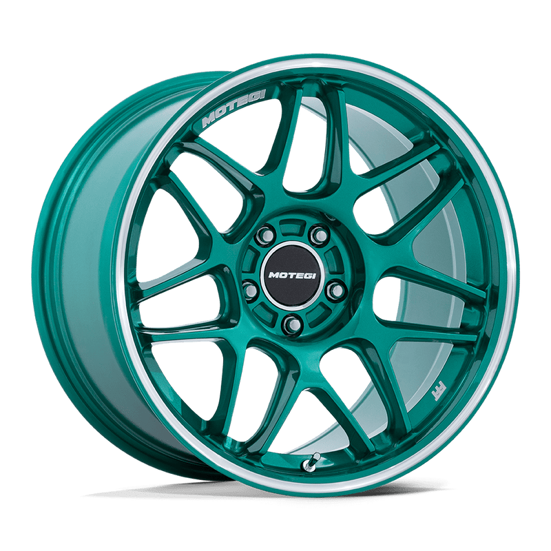 Motegi - MR158 TSUBAKI - Hokkaido Green with Machined Lip - 18" x 8.5", 42 Offset, 5x108 (Bolt pattern), 63.36mm HUB