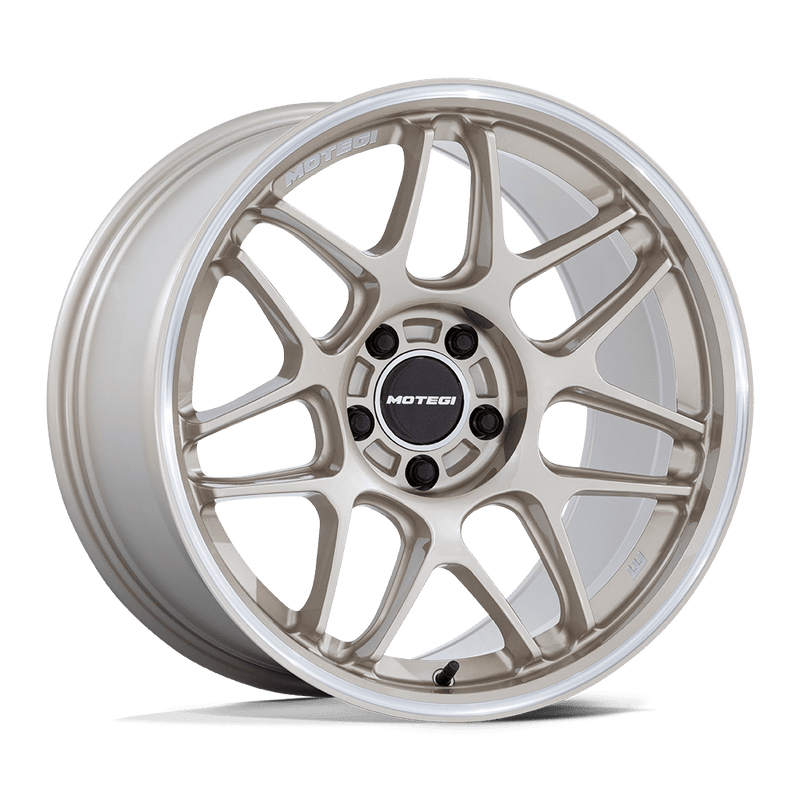 Motegi - MR158 TSUBAKI - Gold - Motorsport Gold with Machined Lip - 18" x 10.5", 25 Offset, 5x114.3 (Bolt pattern), 72.56mm HUB