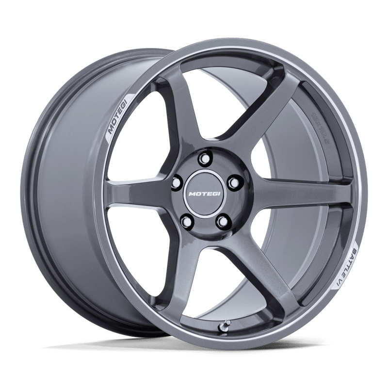 Motegi - BATTLE - Gunmetal - Gloss Gunzilla with Machined Lip - 19" x 8.5", 30 Offset, 5x100 (Bolt pattern), 56.15mm HUB