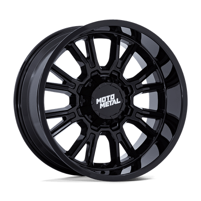 Moto Metal - LEGACY - Black - Gloss Black - 22" x 9", 1 Offset, 8x180 (Bolt pattern), 124.20mm HUB