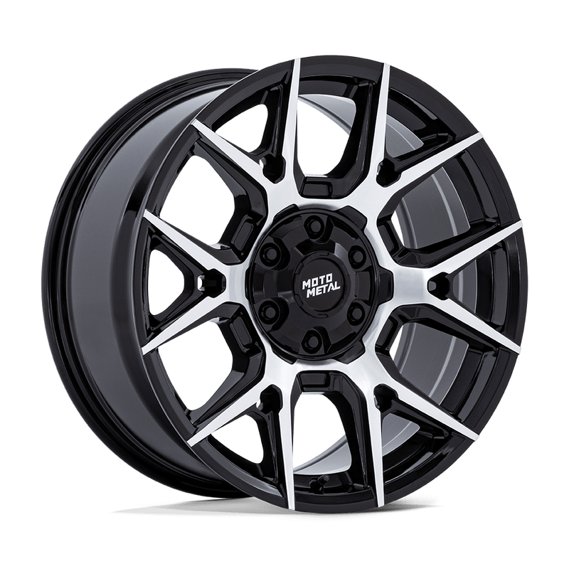 Moto Metal - MO813 MASON - Black - Gloss Black with Machined Face - 17" x 8.5", 12 Offset, 6x135/139.7 (Bolt pattern), 95.1mm HUB