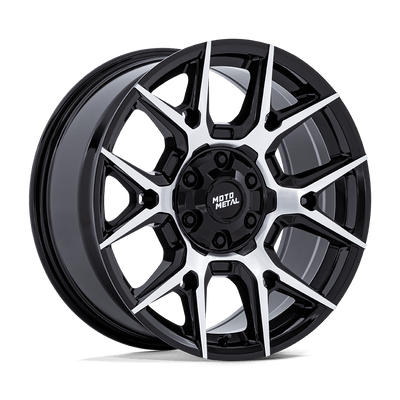 Moto Metal - MO813 MASON - Black - Gloss Black with Machined Face - 22" x 9", 24 Offset, 6x135/139.7 (Bolt pattern), 95.1mm HUB