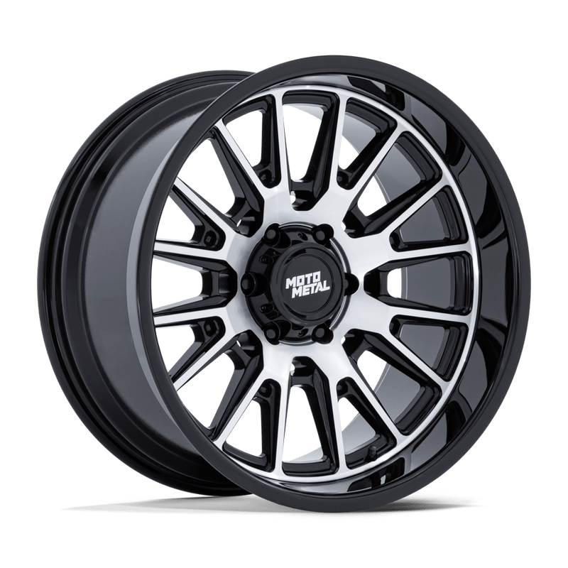 Moto Metal - TEKTON - Black - Gloss Black with Machined Face - 20" x 9", 1 Offset, 5x127 (Bolt pattern), 71.50mm HUB