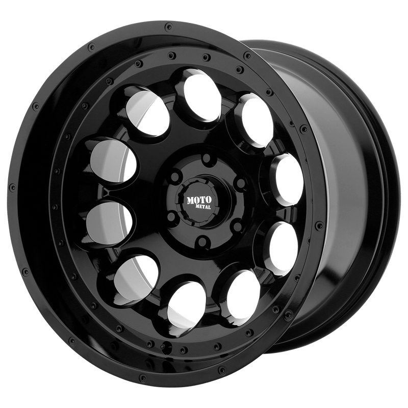 Moto Metal - MO990 ROTARY - Black - Gloss Black - 17" x 9", -12 Offset, 5x139.7 (Bolt pattern), 78.1mm HUB