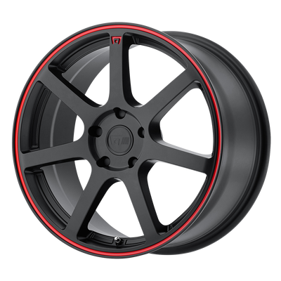 Motegi - MR132 - Black - Matte Black Red Stripe - 18" x 8", 35 Offset, 5x114.3 (Bolt pattern), 72.56mm HUB