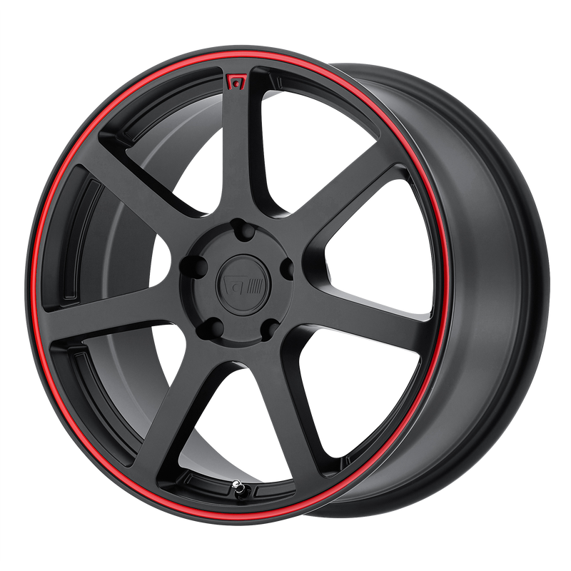 Motegi - MR132 - Black - Matte Black Red Stripe - 18" x 8", 35 Offset, 5x114.3 (Bolt pattern), 72.56mm HUB