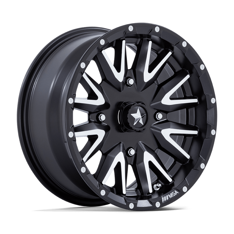MSA Offroad Wheels - M49 CREED - Black - Matte Black Machined - 24" x 7", 0 Offset, 4x156 (Bolt pattern), 115.1mm HUB