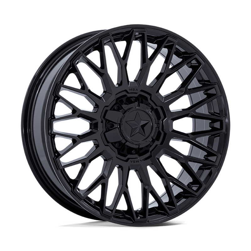 MSA Offroad Wheels - M50 CLUBBER - Black - Gloss Black - 24" x 7", 0 Offset, 5x114.3 (Bolt pattern), 72.56mm HUB