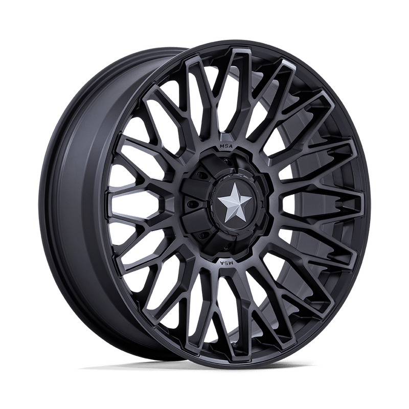 MSA Offroad Wheels - M50 CLUBBER - Black - Matte Black Ddt - 20" x 7", 0 Offset, 5x114.3 (Bolt pattern), 72.56mm HUB