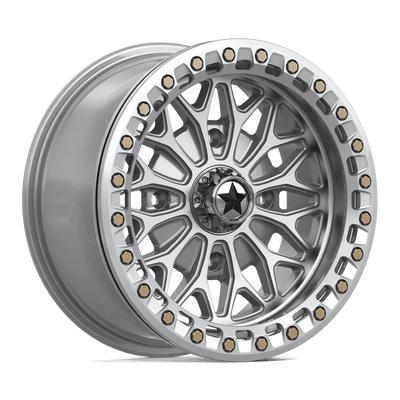 MSA Offroad Wheels - MA53 BOLO UTV BEADLOCK - Silver - Gloss Silver W/ Machined Face - 15" x 7", 10 Offset, 4x110 (Bolt pattern), 86mm HUB