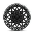 MSA Offroad Wheels - MA53 BOLO UTV BEADLOCK - Black - Matte Black W/ Gl-Gunmetal Rg - 15" x 7", 10 Offset, 4x110 (Bolt pattern), 86mm HUB