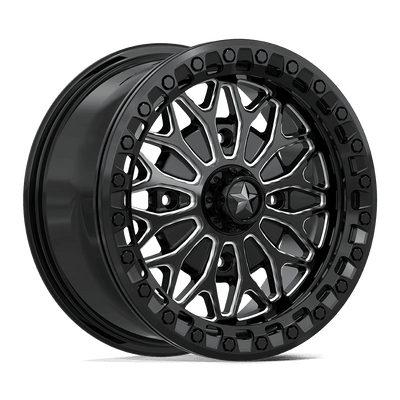 MSA Offroad Wheels - MA53 BOLO UTV BEADLOCK - Black - Gloss Black Milled - 15" x 7", 38 Offset, 4x137 (Bolt pattern), 96mm HUB