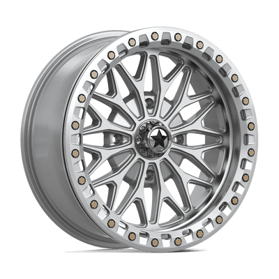 MSA Offroad Wheels - MA53 BOLO UTV BEADLOCK - Silver - Gloss Silver W/ Machined Face - 18" x 7", 10 Offset, 4x137 (Bolt pattern), 96mm HUB