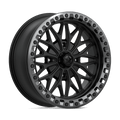 MSA Offroad Wheels - MA53 BOLO UTV BEADLOCK - Black - Matte Black W/ Gl-Gunmetal Rg - 18" x 7", 10 Offset, 4x156 (Bolt pattern), 115.1mm HUB
