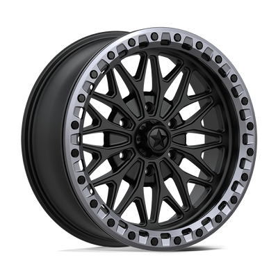 MSA Offroad Wheels - MA53 BOLO UTV BEADLOCK - Black - MATTE BLACK W/ GL-GUNMETAL RG - 18" x 7", 10 Offset, 6x139.7 (Bolt Pattern), 100.3mm HUB