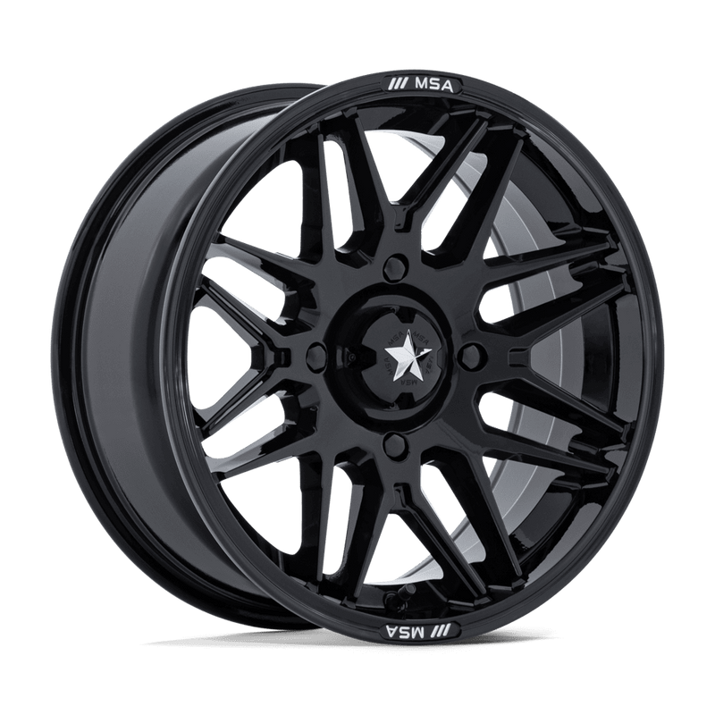 MSA Offroad Wheels - RADAR - Black - Gloss Black - 16" x 7", 10 Offset, 5x114.3 (Bolt pattern), 72.56mm HUB