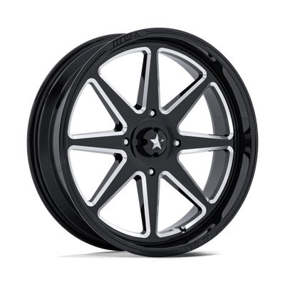 MSA Offroad Wheels - SPARK - Black - Gloss Black Milled - 15" x 7", 10 Offset, 4x137 (Bolt pattern), 96.00mm HUB