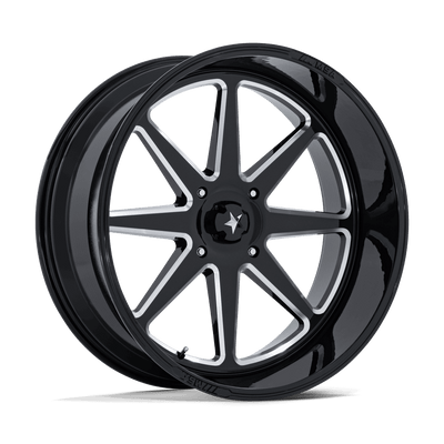 MSA Offroad Wheels - SPARK - Black - Gloss Black Milled - 24" x 10", -25 Offset, 4x156 (Bolt pattern), 115.10mm HUB