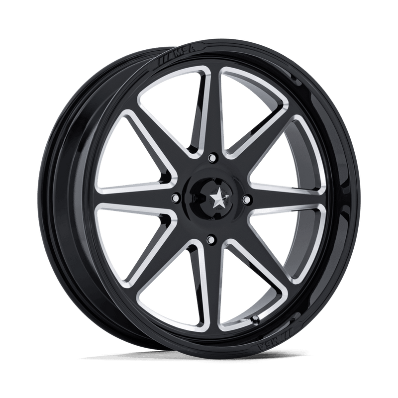 MSA Offroad Wheels - SPARK - Black - Gloss Black Milled - 24" x 7", 0 Offset, 4x137 (Bolt pattern), 96.00mm HUB
