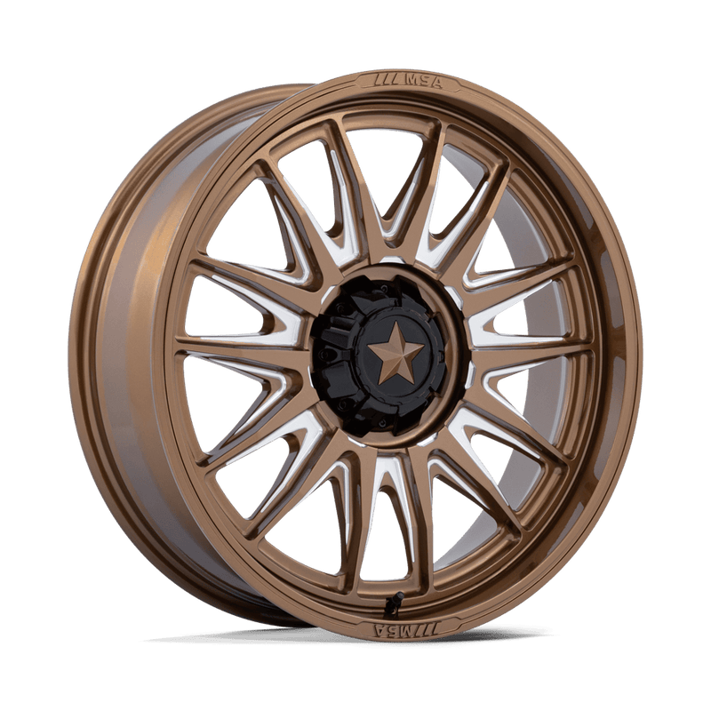 MSA Offroad Wheels - COMMANDER - Bronze - Gloss Bronze Milled - 24" x 7", 0 Offset, 4x137/156 (Bolt pattern), 110.10mm HUB