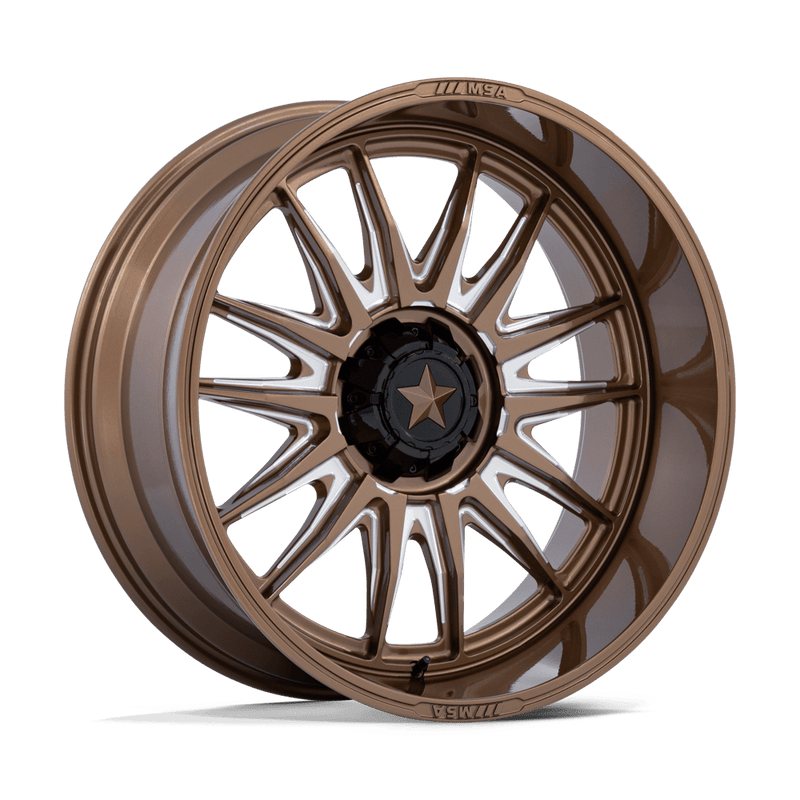 MSA Offroad Wheels - COMMANDER - Bronze - Gloss Bronze Milled - 24" x 10", -25 Offset, 4x137/156 (Bolt pattern), 110.10mm HUB