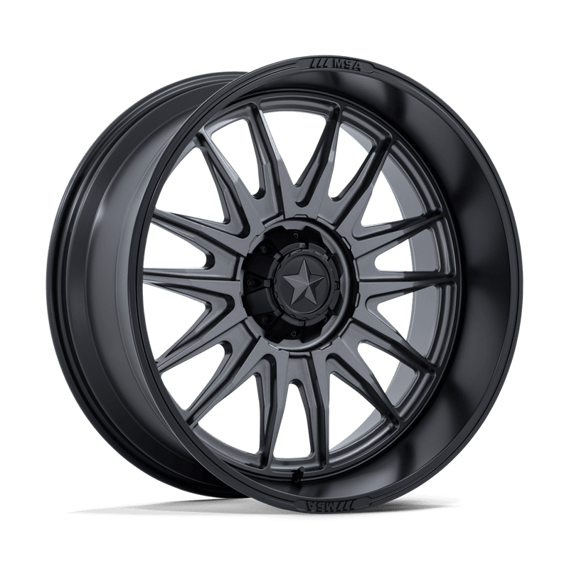 MSA Offroad Wheels - COMMANDER - Gunmetal - Matte Gunmetal with Matte Black Lip - 24" x 10", -25 Offset, 4x137/156 (Bolt pattern), 110.10mm HUB