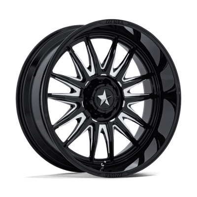 MSA Offroad Wheels - COMMANDER - Black - Gloss Black Milled - 24" x 10", -25 Offset, 5x114.3 (Bolt pattern), 72.56mm HUB