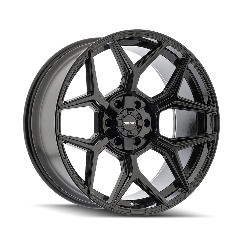 Mayhem - VANQUISH - Black - Gloss Black - 20" x 10", -19 Offset, 6x135/139.7 (Bolt pattern), 106.00mm HUB