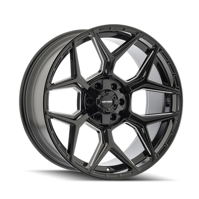 Mayhem - VANQUISH - Black - Gloss Black Milled - 20" x 10", -19 Offset, 6x135/139.7 (Bolt pattern), 106.00mm HUB