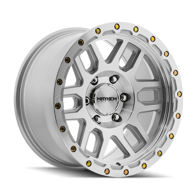 Mayhem - DELTA - Silver - MACHINED WITH SILVER WINDOW - 17" x 9", -12 Offset, 6x139.7 (Bolt Pattern), 106mm HUB