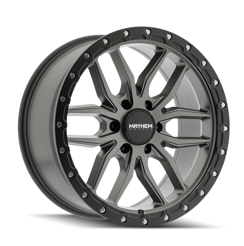 Mayhem - VECTOR - Gunmetal - Matte Gunmetal Black Lip - 20" x 9", 18 Offset, 6x135 (Bolt pattern), 87.10mm HUB