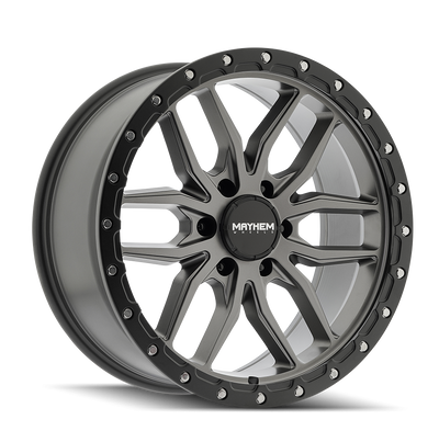 Mayhem - VECTOR - Gunmetal - Matte Gunmetal Black Lip - 20" x 9", 18 Offset, 6x139.7 (Bolt pattern), 106.00mm HUB