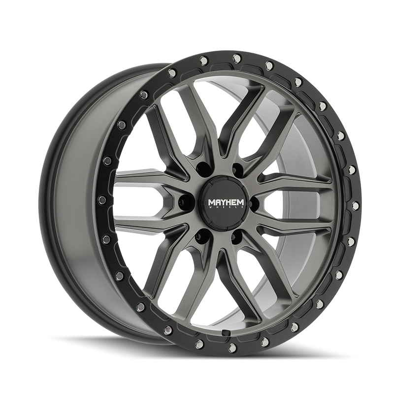 Mayhem - VECTOR - Gunmetal - Matte Gunmetal Black Lip - 17" x 9", 18 Offset, 6x135 (Bolt pattern), 87.10mm HUB