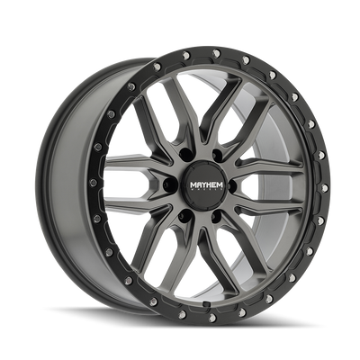 Mayhem - VECTOR - Gunmetal - Matte Gunmetal Black Lip - 17" x 9", 18 Offset, 6x139.7 (Bolt pattern), 106.00mm HUB