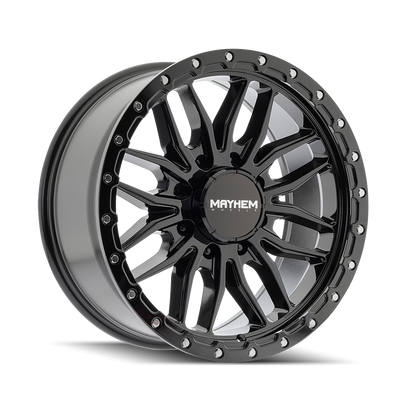 Mayhem - VECTOR - Black - Gloss Black - 17" x 9", 18 Offset, 8x165.1 (Bolt pattern), 125.20mm HUB