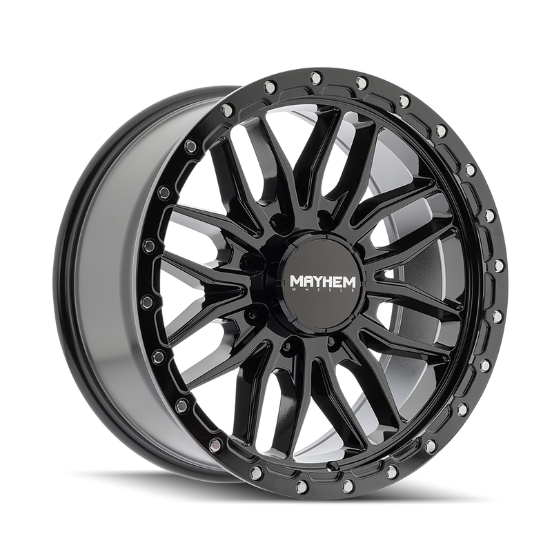 Mayhem - VECTOR - Black - Gloss Black - 17" x 9", 18 Offset, 8x165.1 (Bolt pattern), 125.20mm HUB