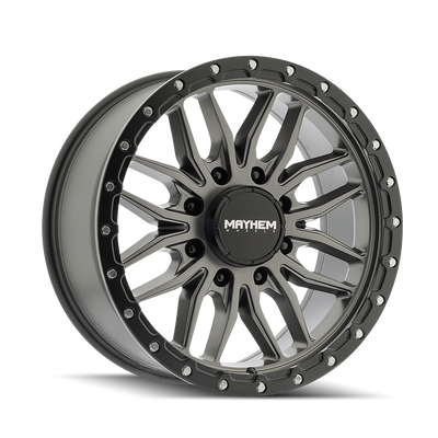 Mayhem - VECTOR - Gunmetal - Matte Gunmetal Black Lip - 17" x 9", 18 Offset, 8x170 (Bolt pattern), 125.20mm HUB