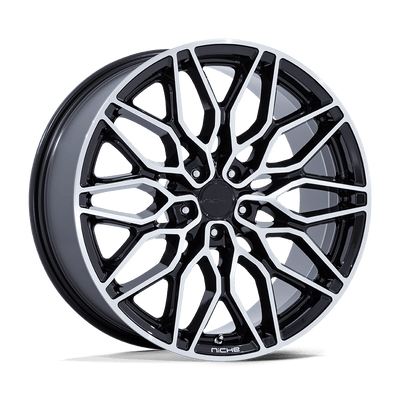 Niche - NC277 CALABRIA 5 - Black - Gloss Black Machined - 20" x 9", 20 Offset, 5x112 (Bolt pattern), 66.56mm HUB