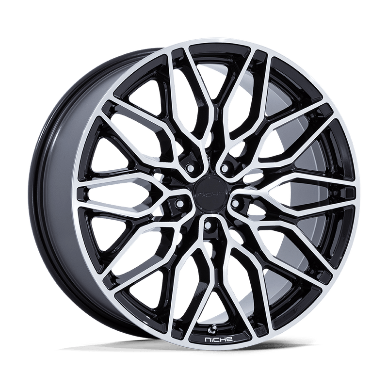 Niche - NC277 CALABRIA 5 - Black - Gloss Black Machined - 20" x 10.5", 38 Offset, 5x112 (Bolt pattern), 66.56mm HUB