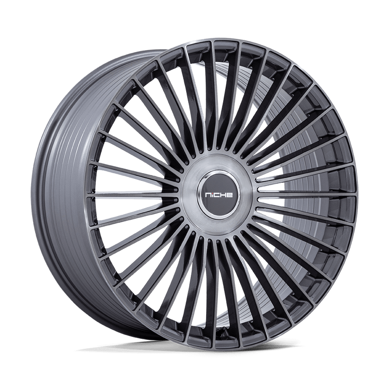 Niche - NC282 SERENE - Gunmetal - Gloss Titanium Brushed - 22" x 10", 20 Offset, 5x130 (Bolt pattern), 84.1mm HUB