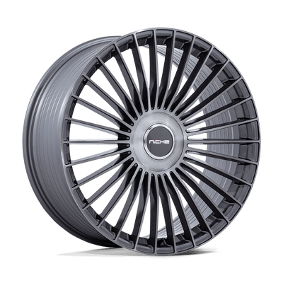 Niche - NC282 SERENE - Gunmetal - Gloss Titanium Brushed - 22" x 10.5", 45 Offset, 5x108/114.3 (Bolt pattern), 72.56mm HUB