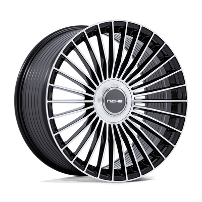 Niche - NC282 SERENE - Black - Gloss Black with Machined Face - 20" x 10.5", 40 Offset, 5x112/114.3 (Bolt pattern), 72.56mm HUB