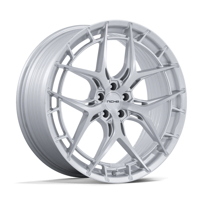 Niche - NC286 RIVIERA - Silver - Gloss Silver W/ Brushed Face - 20" x 11", 50 Offset, 5x114.3 (Bolt pattern), 72.56mm HUB