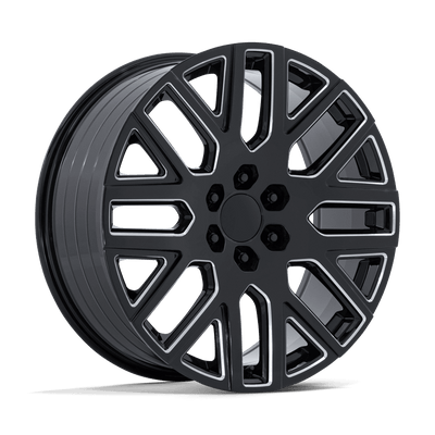 OE Creations - PR231 - Black - Gloss Black Milled - 22" x 9", 28 Offset, 6x139.7 (Bolt pattern), 78.1mm HUB