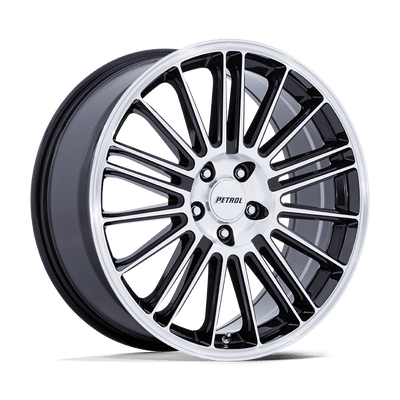 Petrol Wheels - PE001 P1D - Black - Gloss Black with Machined Face - 19" x 8", 40 Offset, 5x114.3 (Bolt pattern), 72.56mm HUB