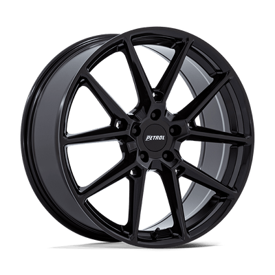 Petrol Wheels - PE002 P1E - Black - Gloss Black - 17" x 8", 35 Offset, 5x120 (Bolt pattern), 74.1mm HUB